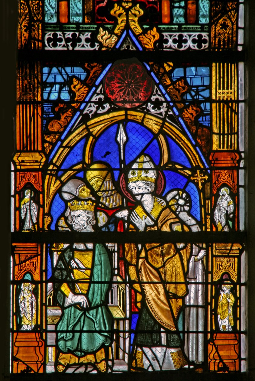 Ikkuna w19, jossa St Thomas Becket ja Henry II ovat eri mieltä tekijältä French School