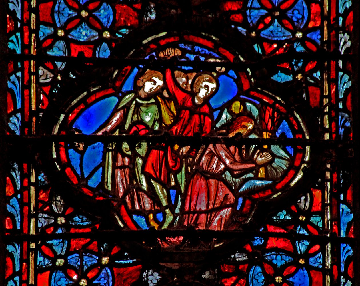 Window w4 Akanin ja hänen perheensä rangaistus Josh VII 20-26 tekijältä French School