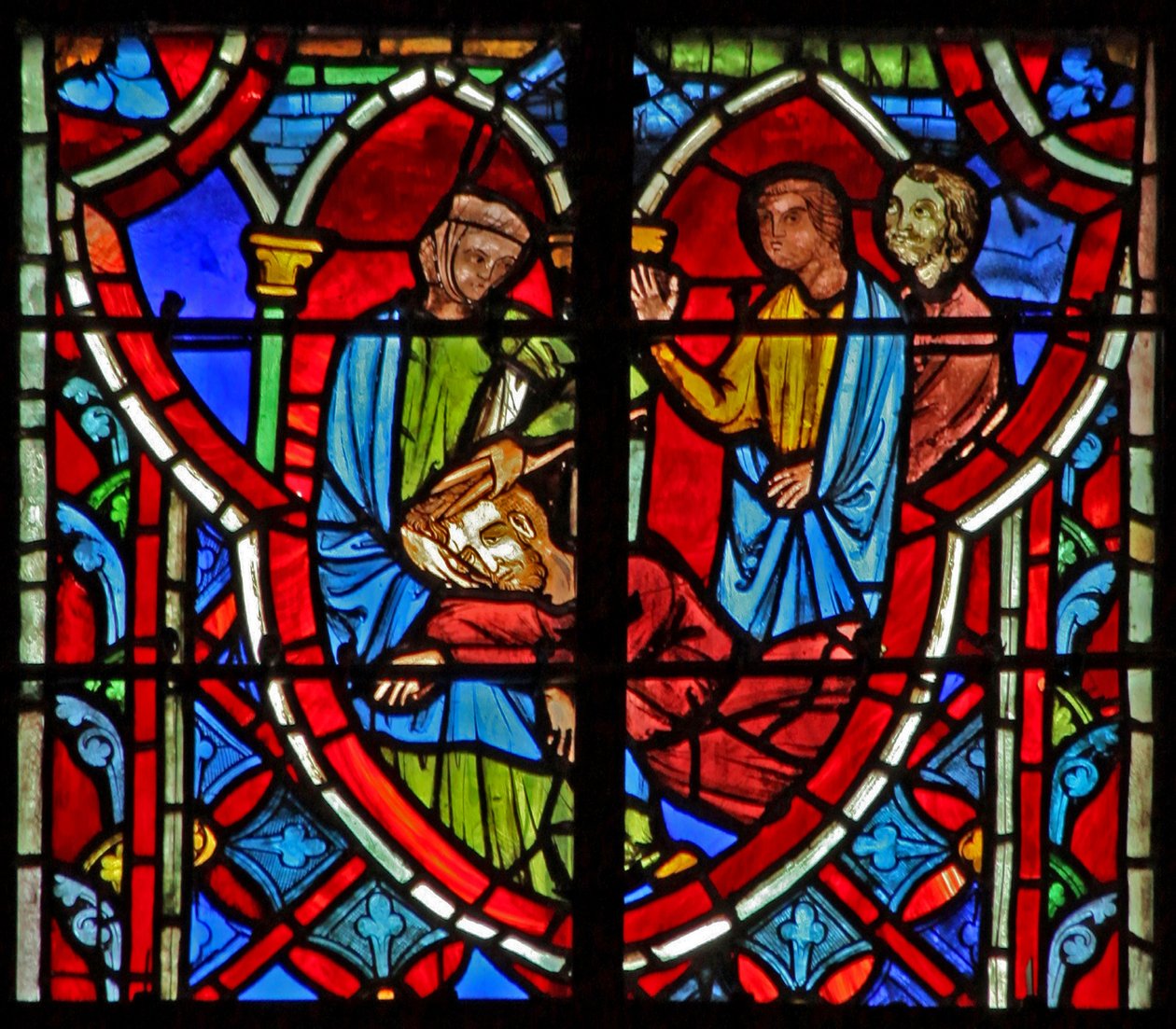 Window w5 Delilah leikkaa Samsonin hiukset. Tuomarit XVI 19 tekijältä French School