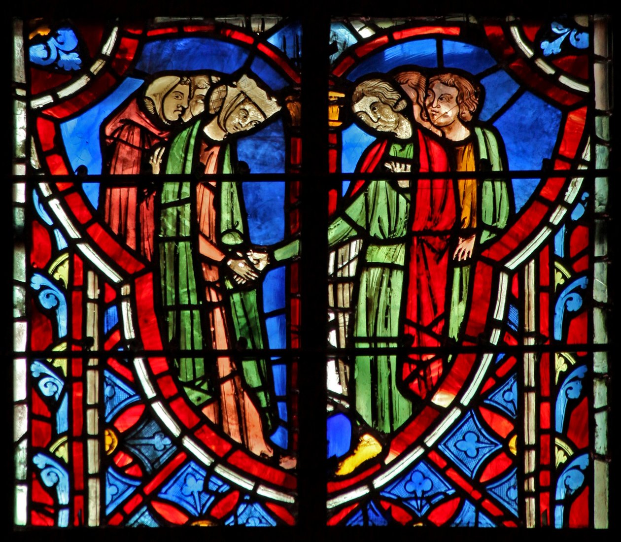 Window w5 Simsonien avioliittojuhla. Tuomarit XIV 10 tekijältä French School