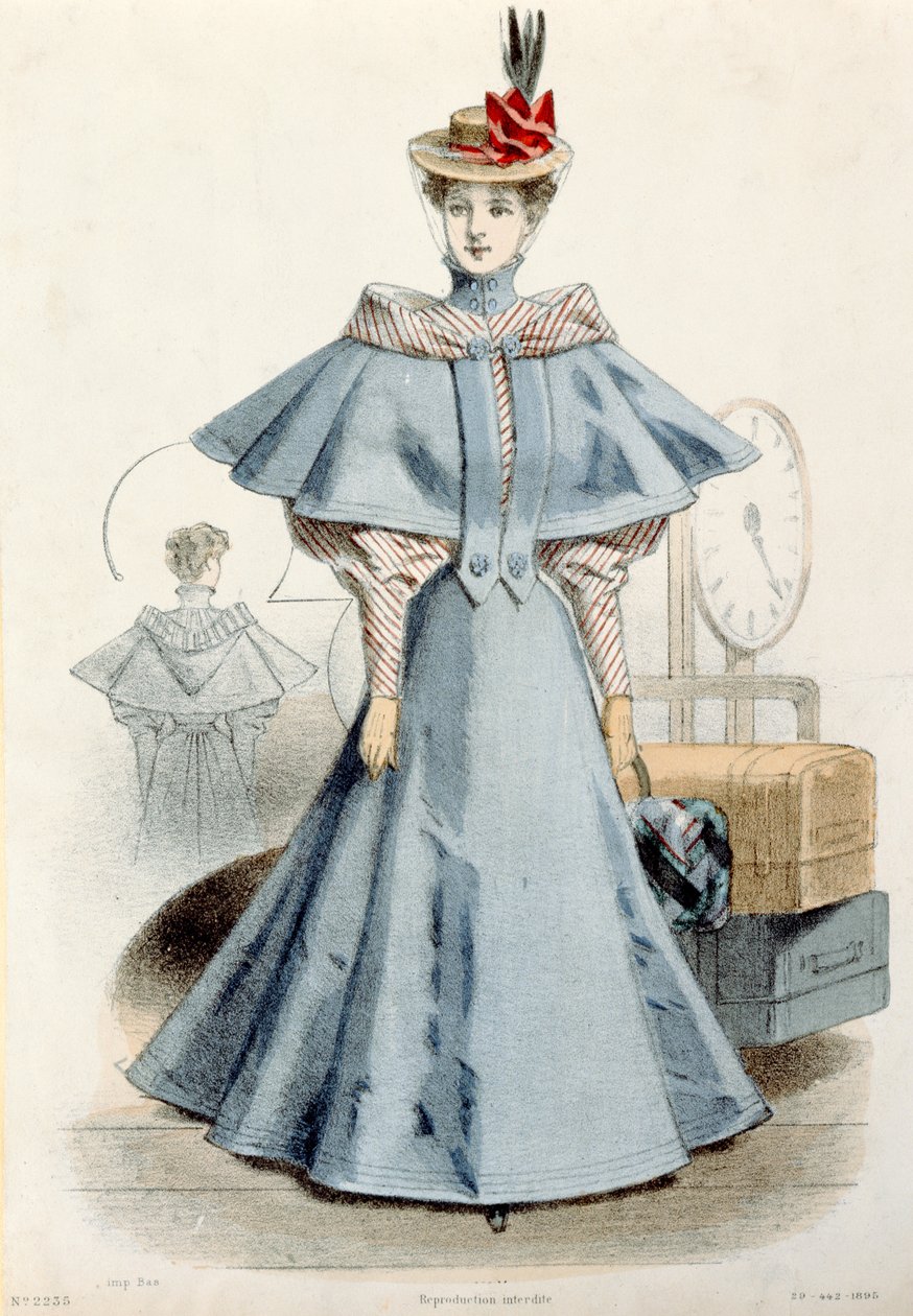 Nainen matkapuvussa, Le Coquet, 1895 tekijältä French School