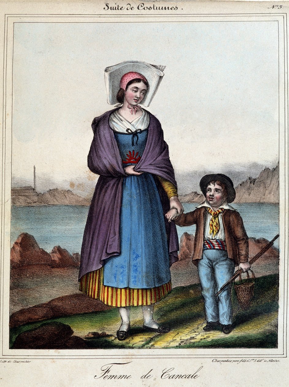Cancalen nainen ja hänen lapsensa, noin 1845 tekijältä French School