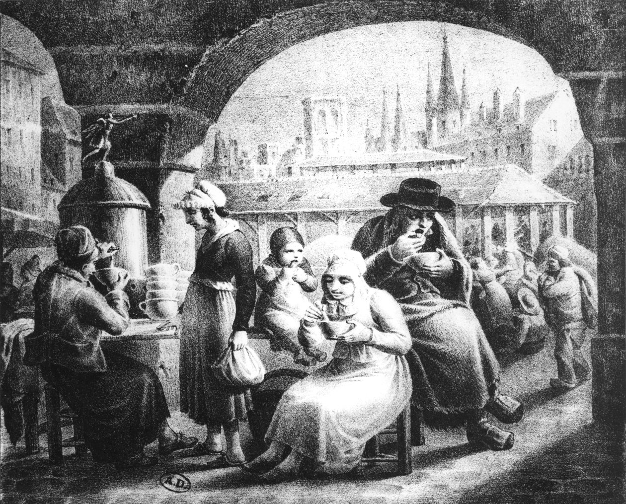 Nainen myy kahvia, c. 1820 tekijältä French School