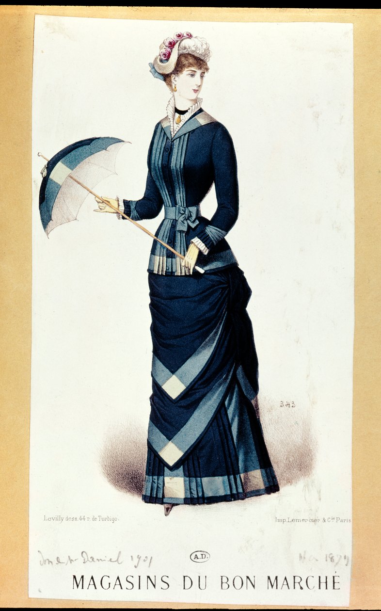 Nainen sateenvarjolla, Le Bon Marché, 1879 tekijältä French School