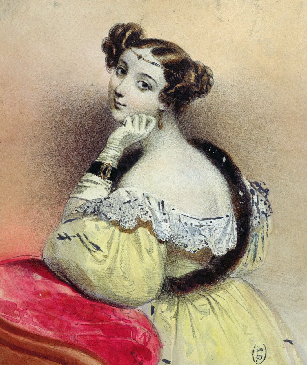 Nainen, jolla on diadeemi, n. 1835 tekijältä French School