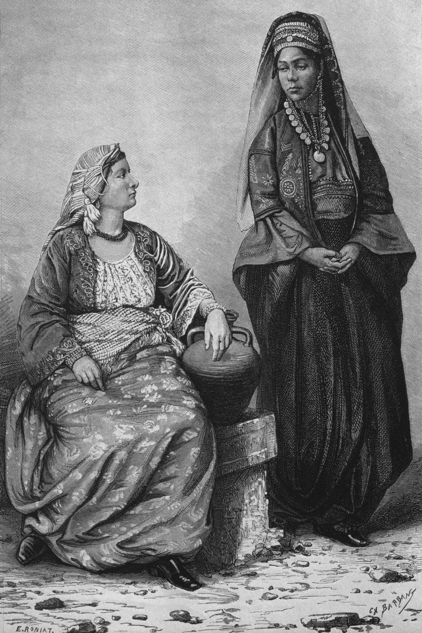 Tripolin naiset Syyriasta tänään. Matkustaa Foinikiassa, Libanonissa ja Juudeassa. Louis Charles Emile Lortetin 1875-1880, 1884 (bw-kaiverrus) tekijältä French School