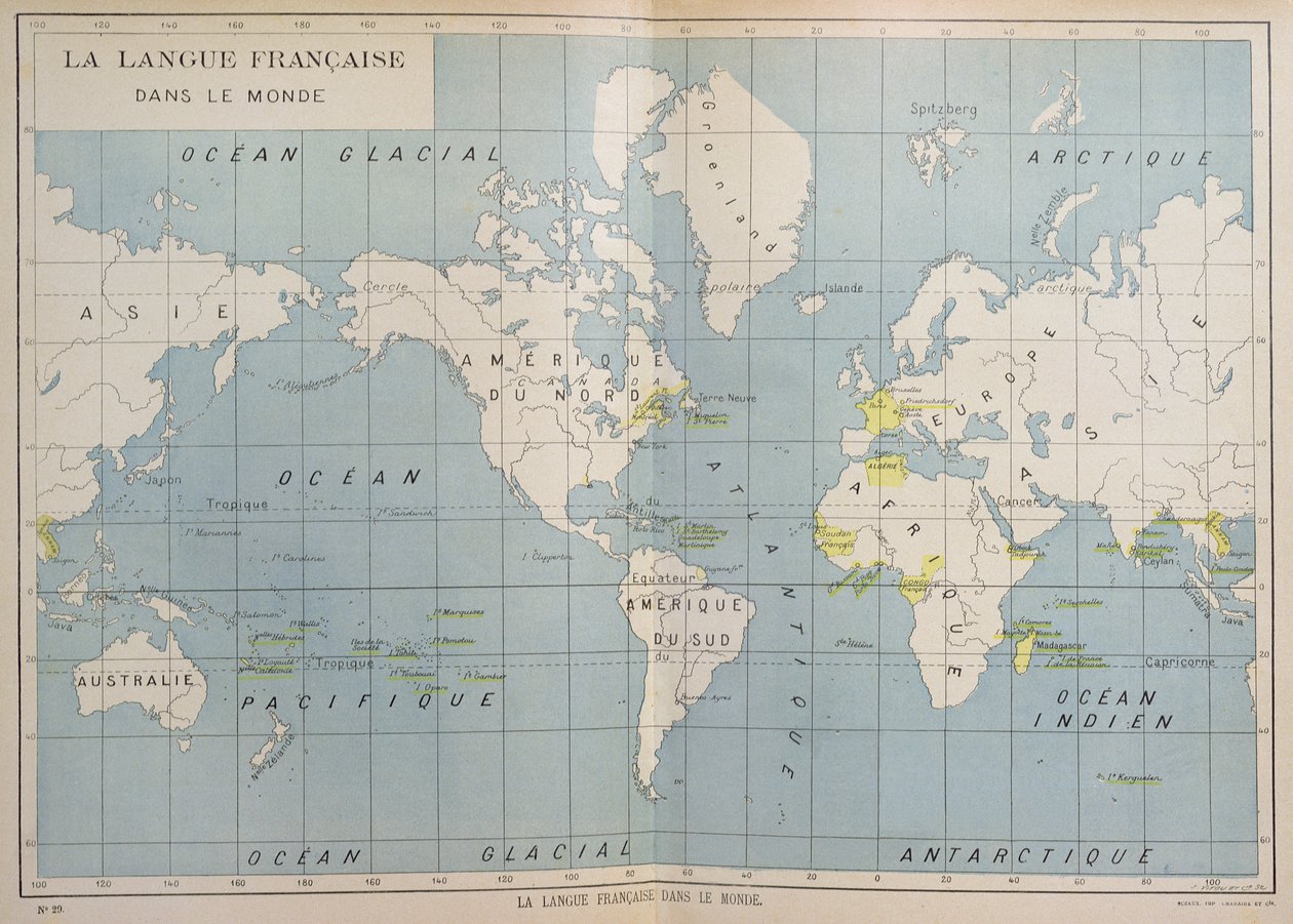 Ranskankielisten maiden maailmankartta, 1900-luvun alku tekijältä French School