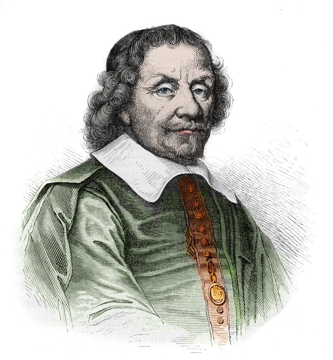 Anthonie (Antonius) Heinsiuksen muotokuva 1641-1720 - Hollannin valtiomies - kaiverrus kirjasta "" Ranskan historia kerrottiin lapsenlapsilleni"" - kirjoittanut Francois Guizot - 1872-1876 tekijältä French School