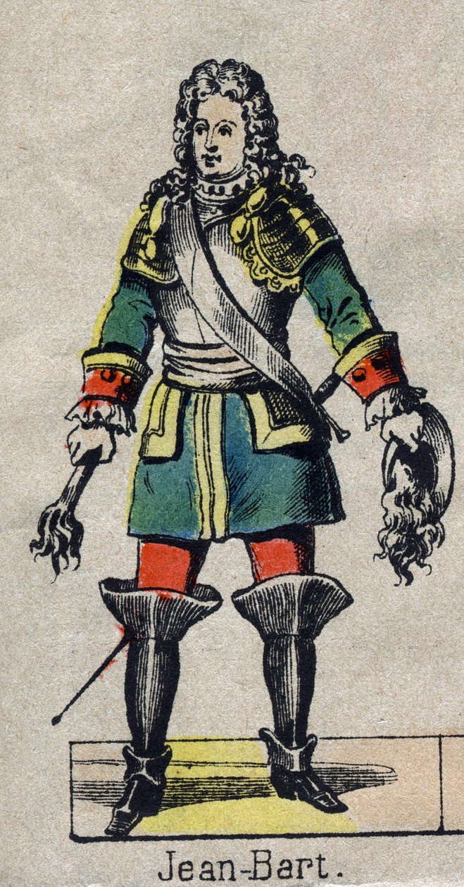 muotokuva Jean Bartista (1650-1702), ranskalaisesta merimiehestä, yksityisestä. Kuva Epinalista 1800-luvun lopulta. tekijältä French School