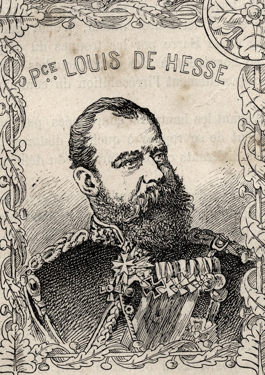 Hessenin suurherttuan Ludvig IV:n muotokuva, Hesse - 1870-71 (kaiverrus) tekijältä French School