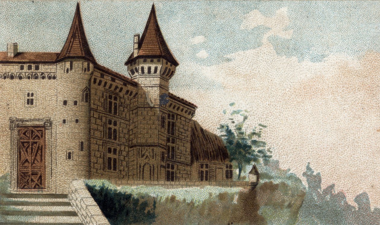 vista del Chateau de la Roche Lambert.finnès tekijältä French School