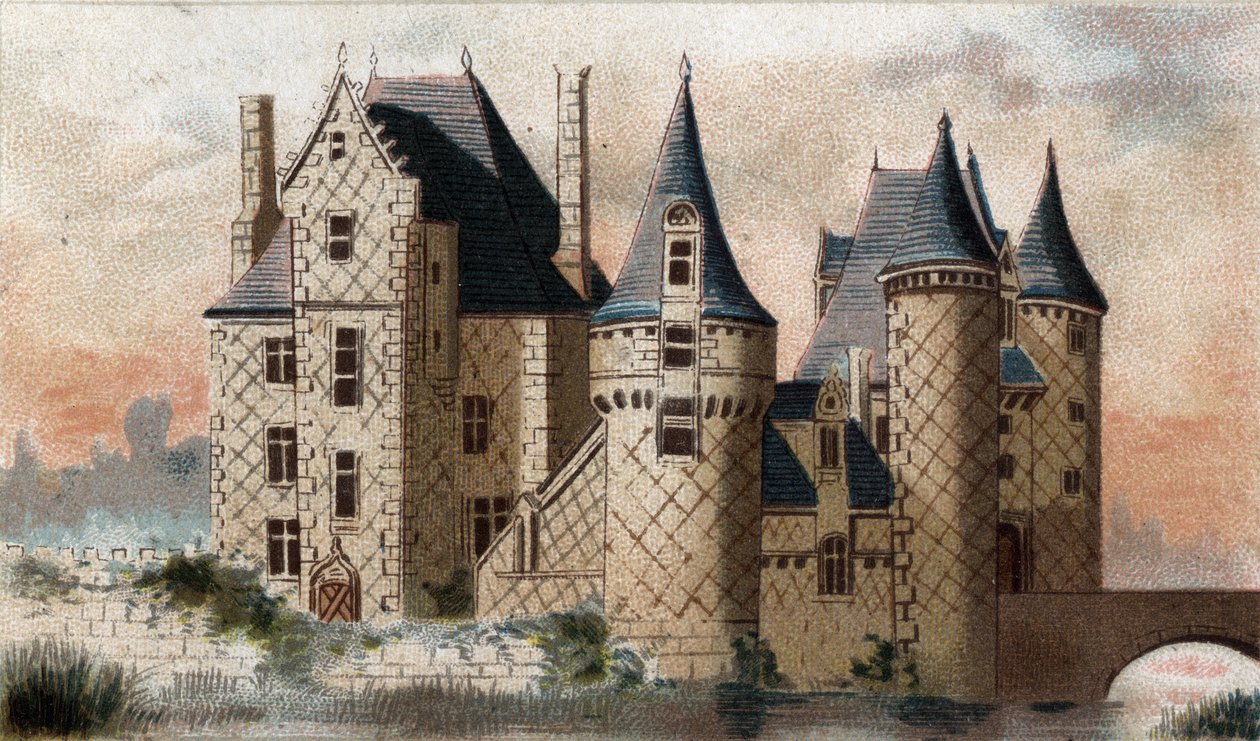 näkymä Chateau du Moulinille (Loir et Cher). tekijältä French School