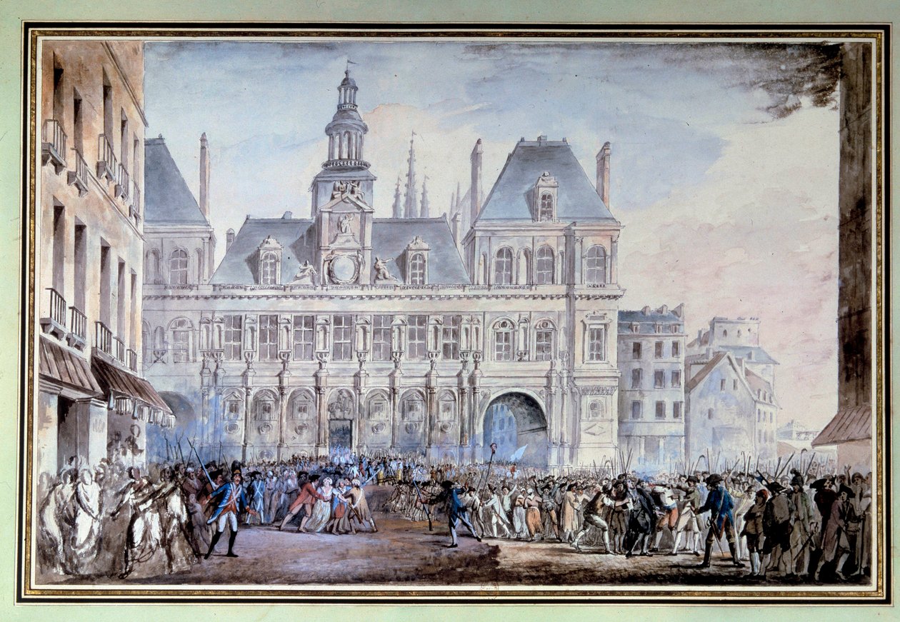 näkymä Place de Greve -aukiolle 14. heinäkuuta 1789 Place de Greve Pariisissa (nykyinen Place de l