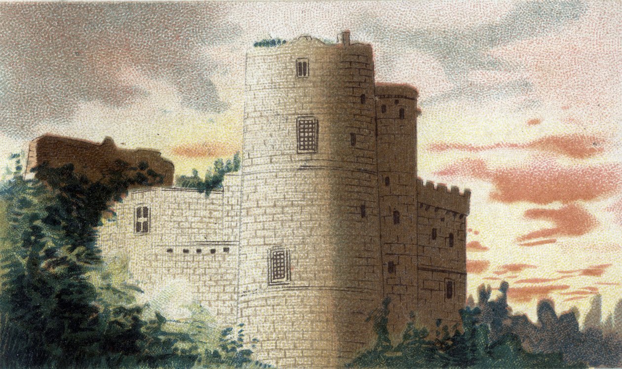 näkymä Clissonin linnalle (alempi Loire) tekijältä French School