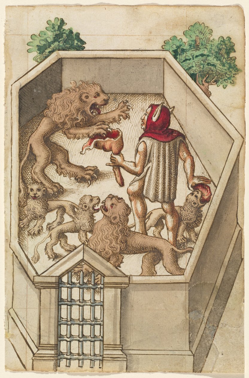 "Älä syötä asioita, joilla on terävät kynnet" [fol. 38 recto] tekijältä French early 16th Century