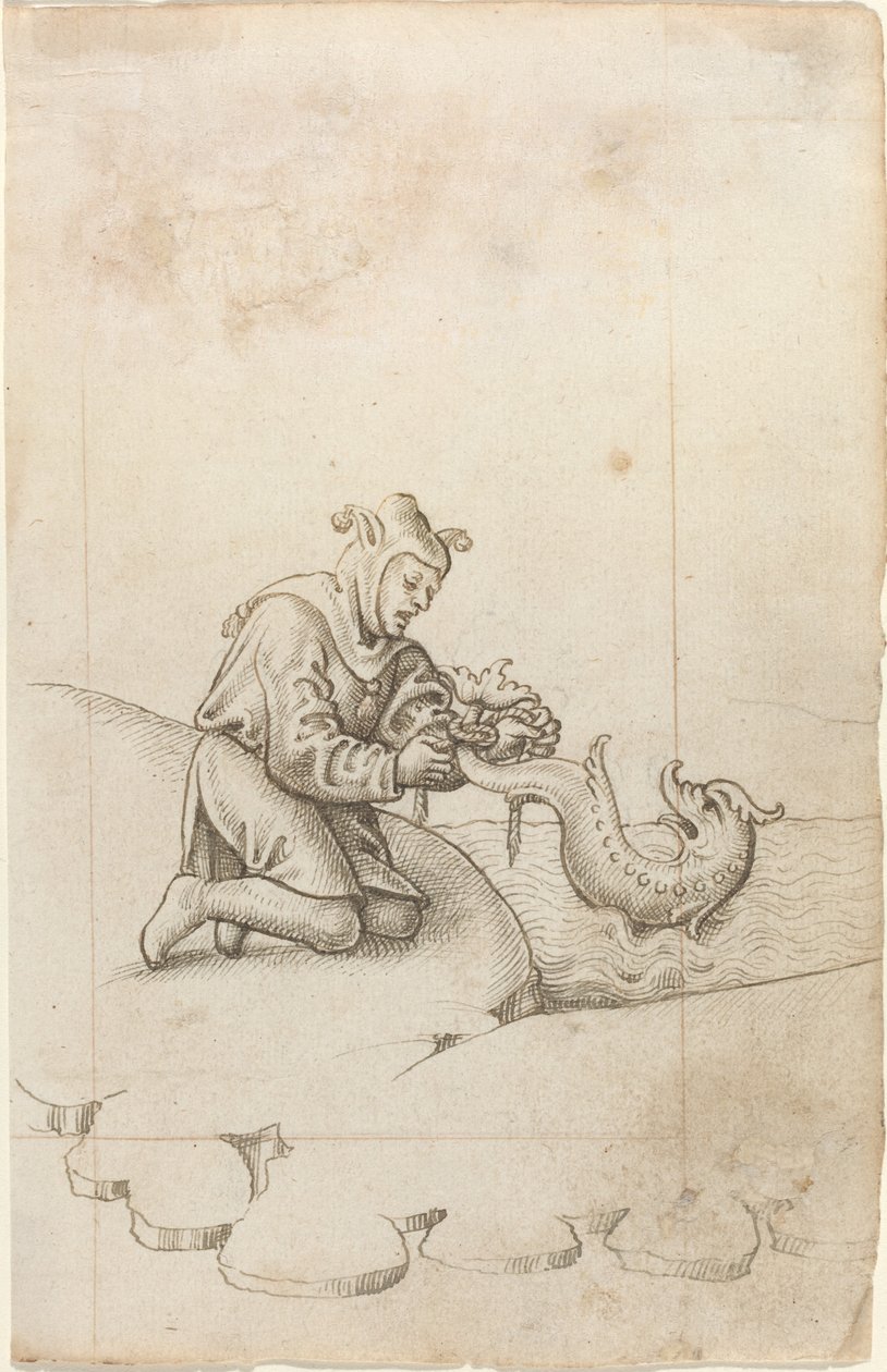 "Sidot delfiinin pyrstöstä" [fol. 17 recto] tekijältä French early 16th Century