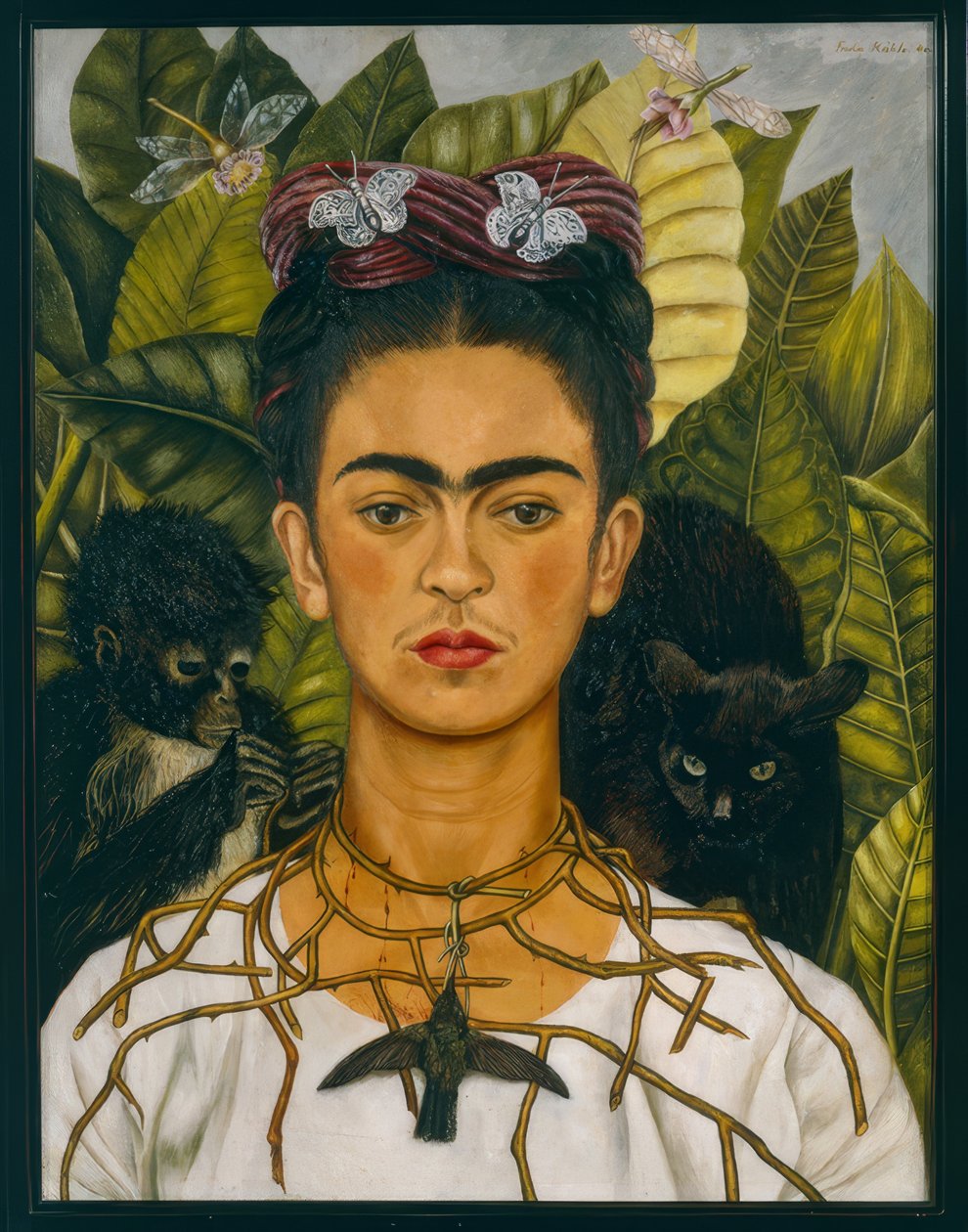 Omakuva piikkikauluksella tekijältä Frida Kahlo