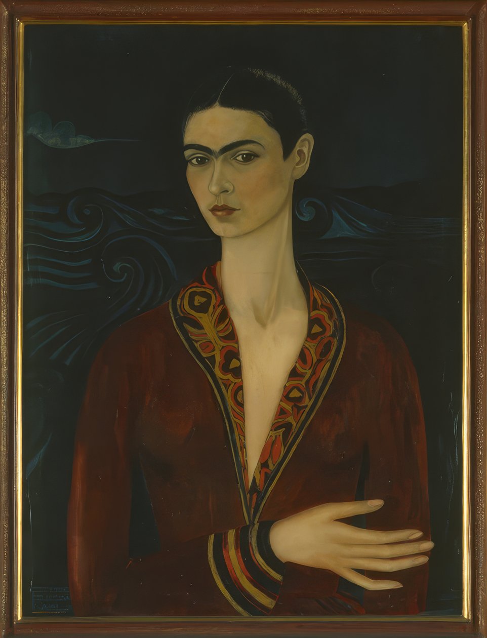 Self-Portrait yllään samettimekko tekijältä Frida Kahlo