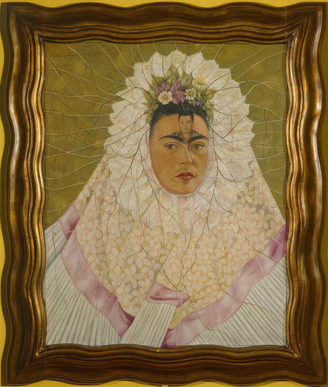 Omakuva Tehuanana tai Diego ajatuksissani (Self-Portrait as Tehuana or Diego in My Thoughts) tekijältä Frida Kahlo
