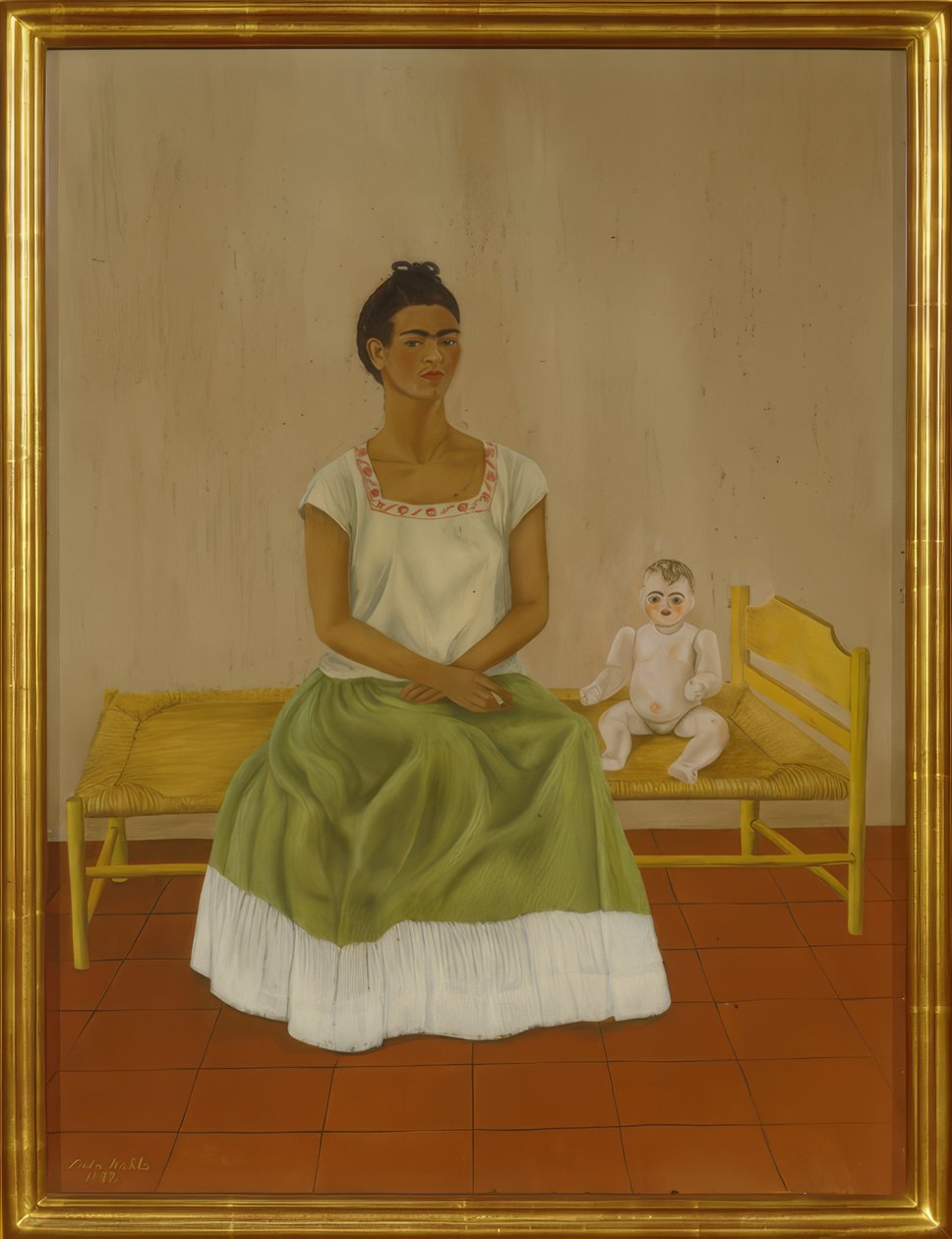 Omakuva sängyn kanssa tekijältä Frida Kahlo