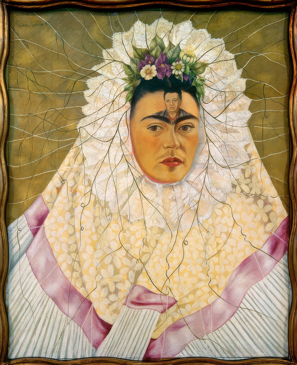 Omakuva Tehuanana tai Diego ajatuksissani - Self-portrait as Tehuana or Diego in my thoughts tekijältä Frida Kahlo