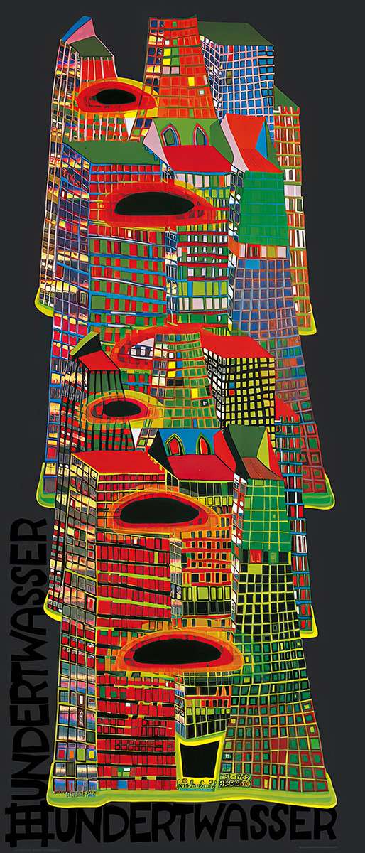 pilvenpiirtäjä tekijältä Friedensreich Hundertwasser