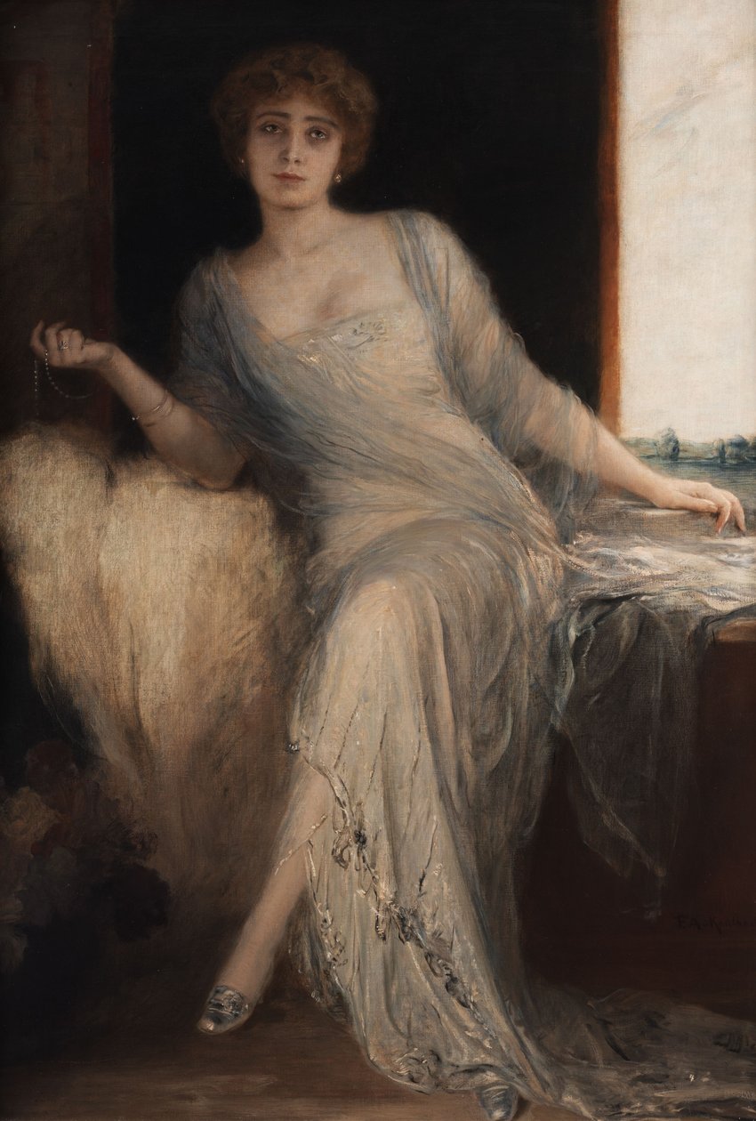 Muotokuva einer sitzenden Dame tekijältä Friedrich August von Kaulbach