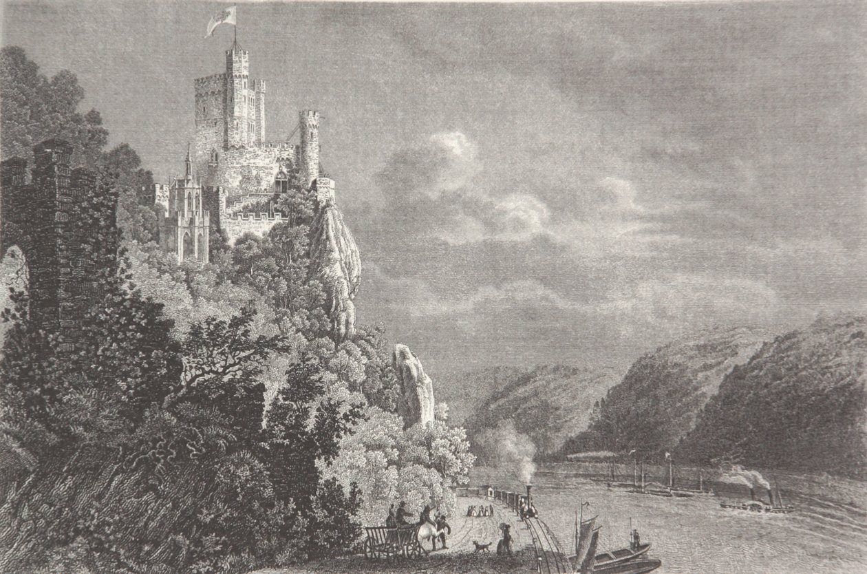 Burg Rheinstein tekijältä Pierre Joseph Redouté
