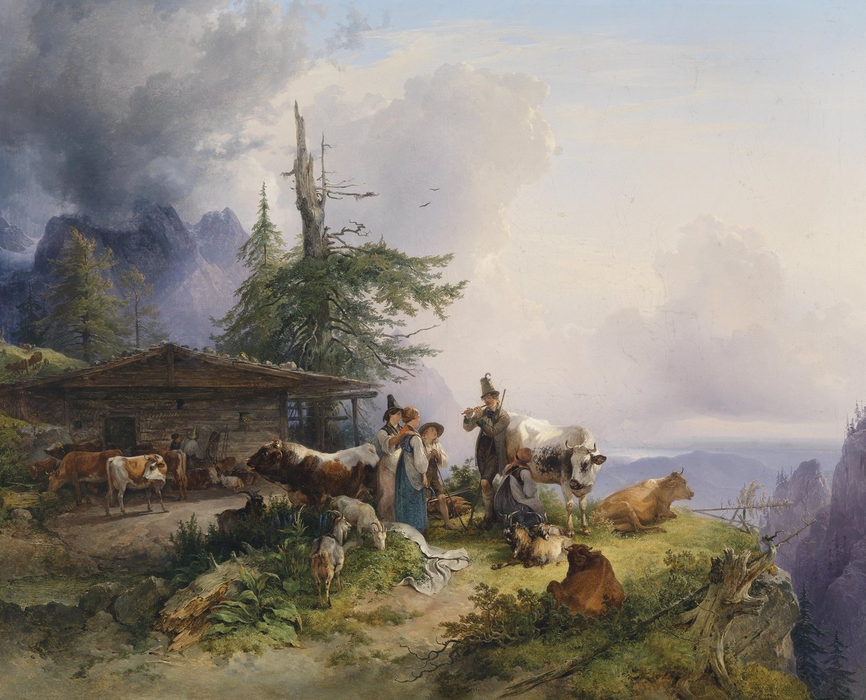 Alpenwirtschaft am Untersberg tekijältä Friedrich Gauermann