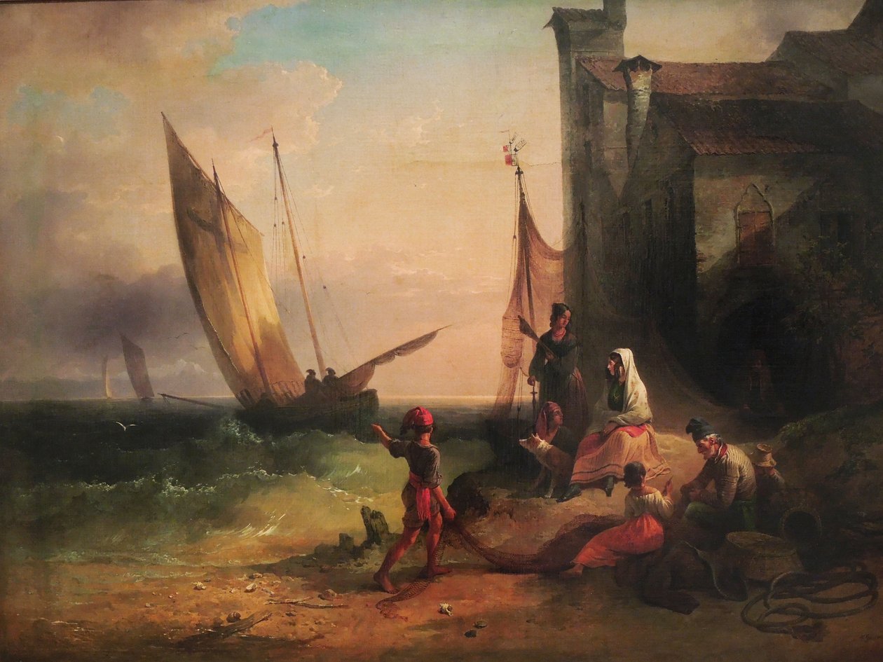 Kalastajien perhe Chioggiasta tekijältä Friedrich Gauermann