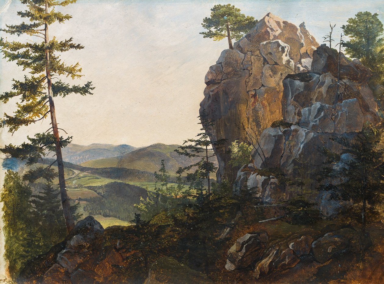 Landschaft mit den Balbersteinen bei Miesenbach tekijältä Friedrich Gauermann