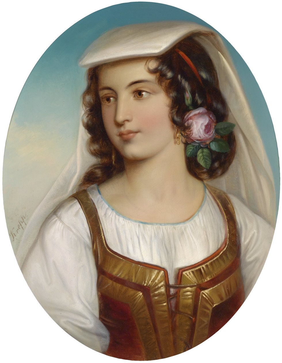 Mädchen in süditalieniescher Tracht tekijältä Friedrich Krepp