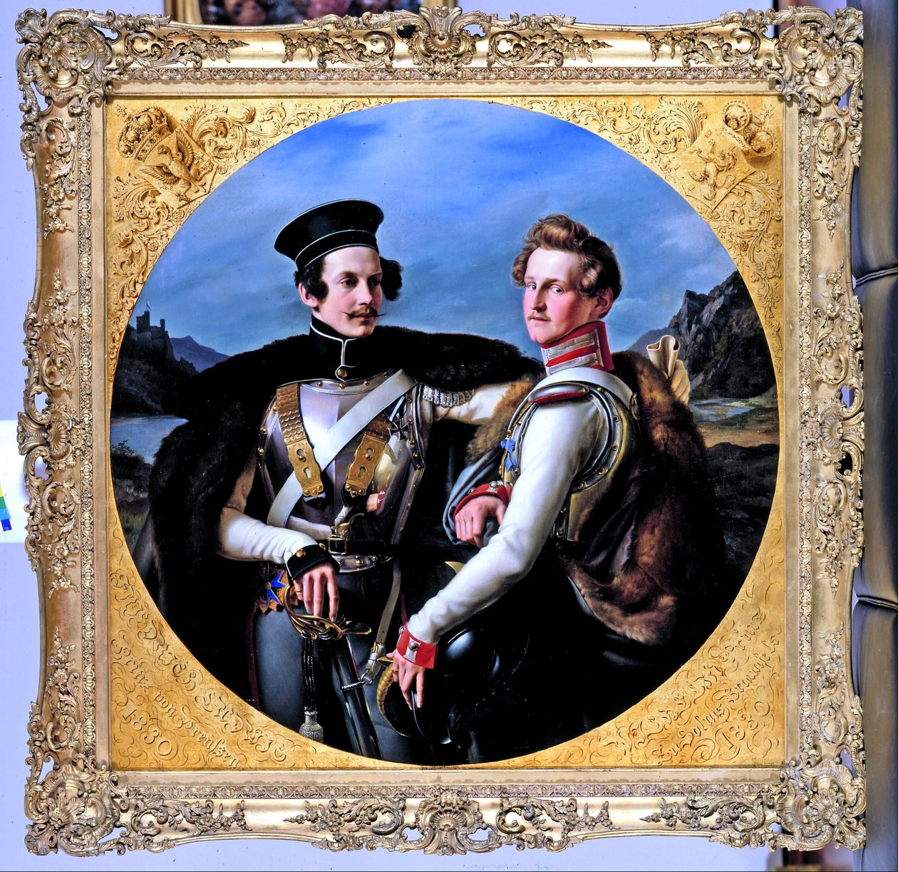 Preussin prinssi Friedrich Wilhelmin ja Wilhelm zu Solms-Braunfelsin kaksoismuotokuva Cuirassiers-univormussa tekijältä Friedrich Wilhelm von Schadow