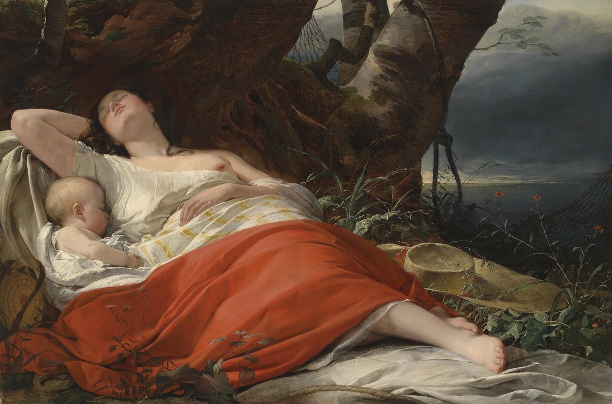 Schlafende Fischerin tekijältä Friedrich von Amerling