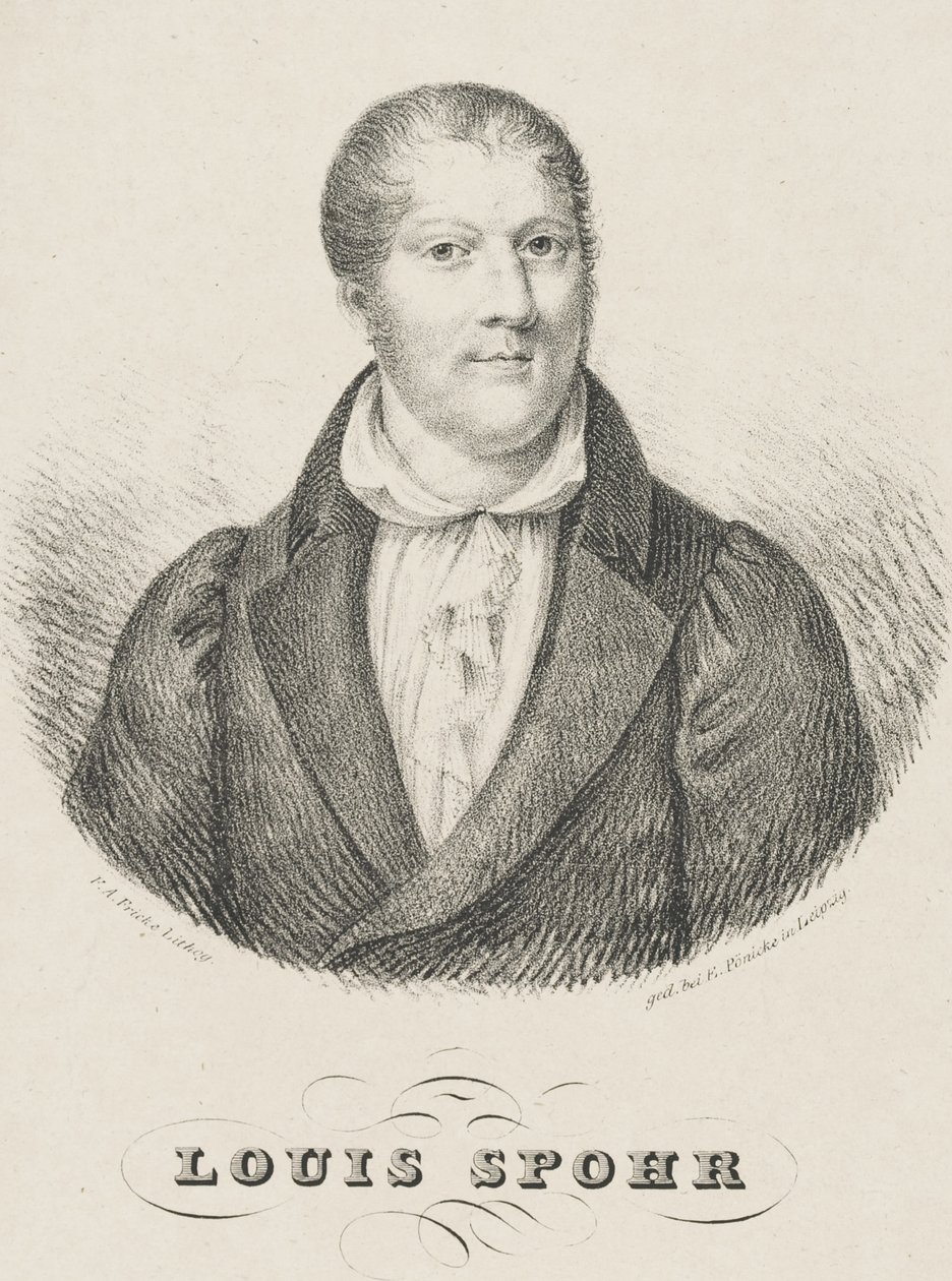 Louis Spohrin muotokuva 1784-1859, n. 1830-1840. tekijältä Friedrich August Fricke