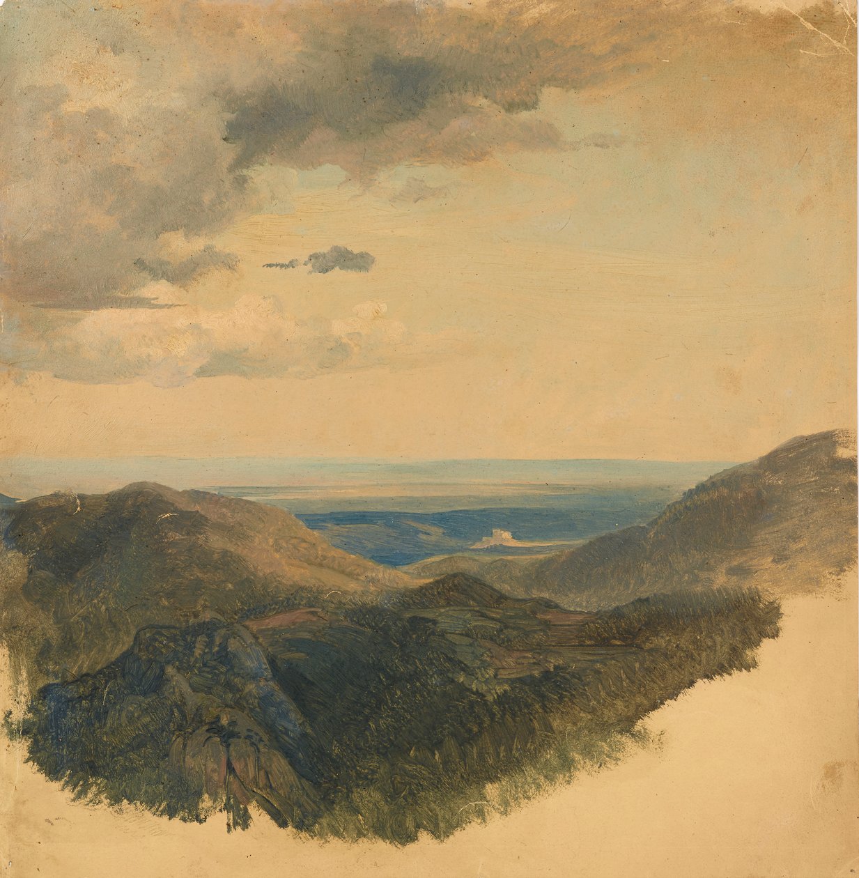 Näkymä Tonavan laaksoon tekijältä Friedrich August Mathias Gauermann