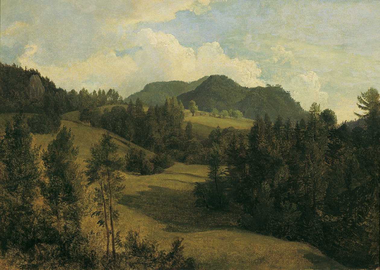 Maisema lähellä Miesenbachia tekijältä Friedrich August Mathias Gauermann