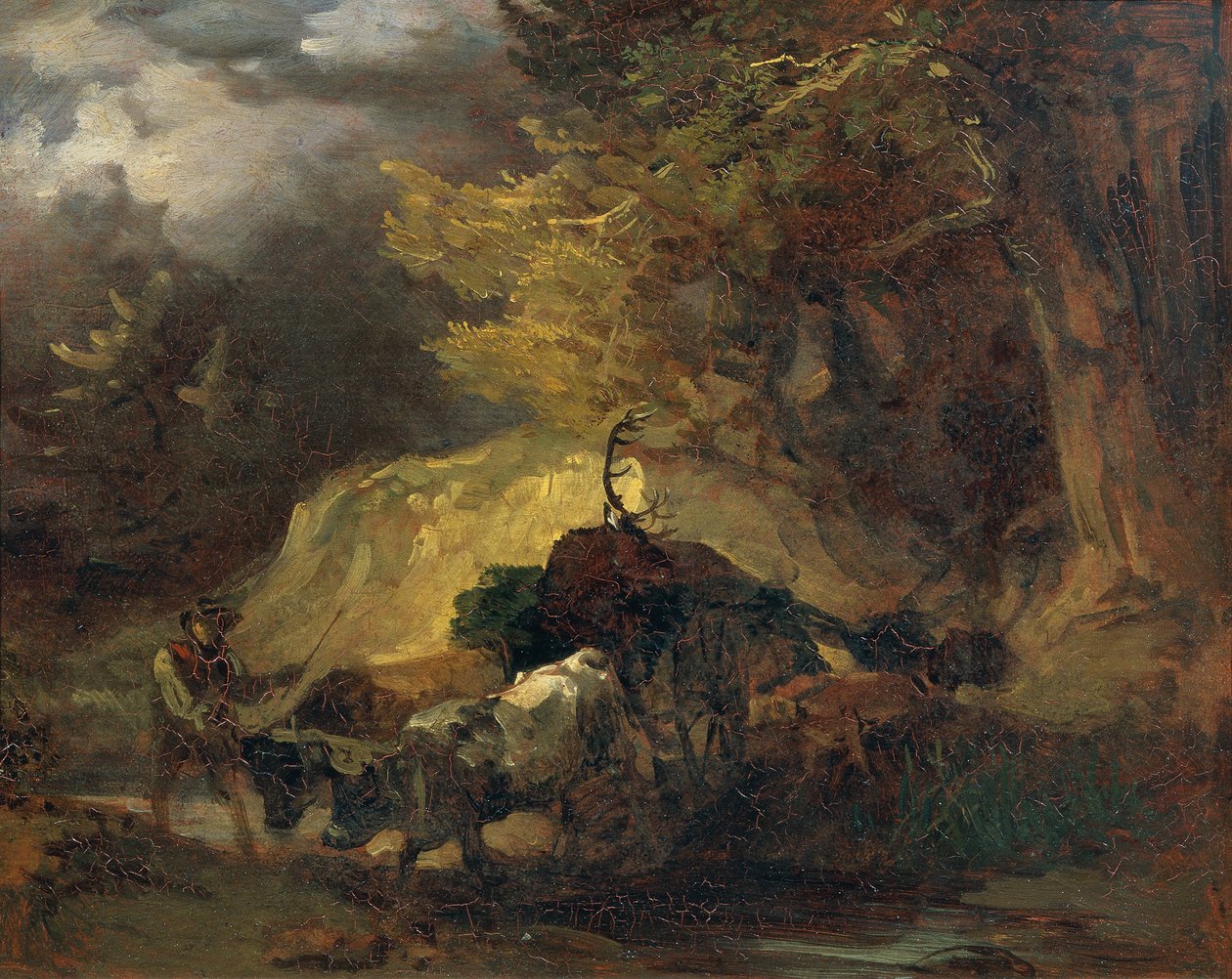 Metsästyksen jälkeen (paluu peuranmetsästyksestä) tekijältä Friedrich August Mathias Gauermann