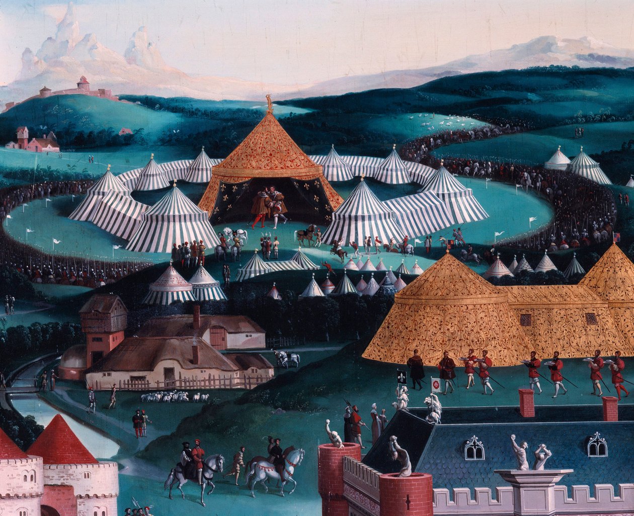 Francois I:n ja Henry VIII:n haastattelu Golden Sheet -leirillä 7. kesäkuuta tekijältä Friedrich Bouterwek