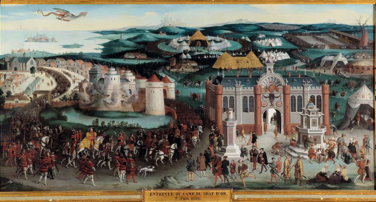 Francois I:n ja Henry VIII:n haastattelu camp du cloth d