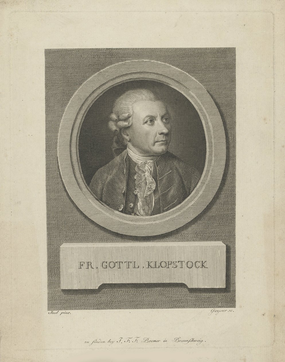 Friedrich Gottlieb Klopstockin muotokuva 1724-1803, n. 1790. tekijältä Friedrich Christian Gottlieb Geyser