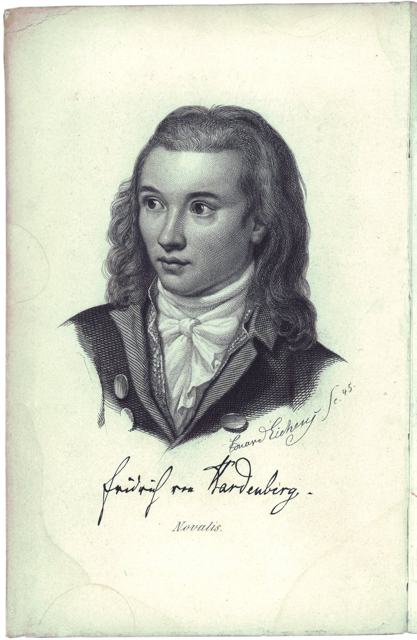 Runoilija Novalisin muotokuva 1772-1801, 1845 tekijältä Friedrich Eduard Eichens