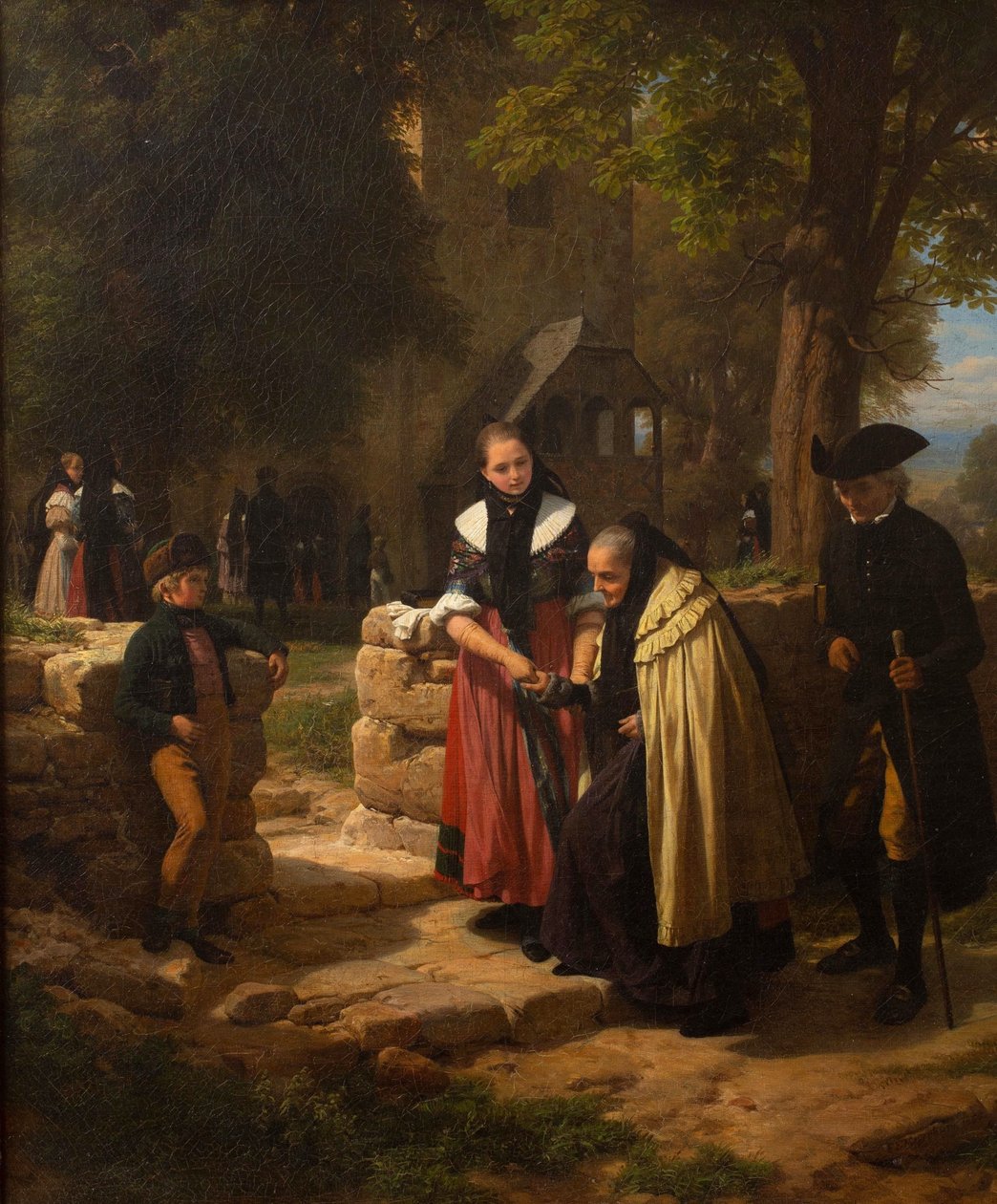 Kirkon edessä. tekijältä Friedrich Eduard Meyerheim