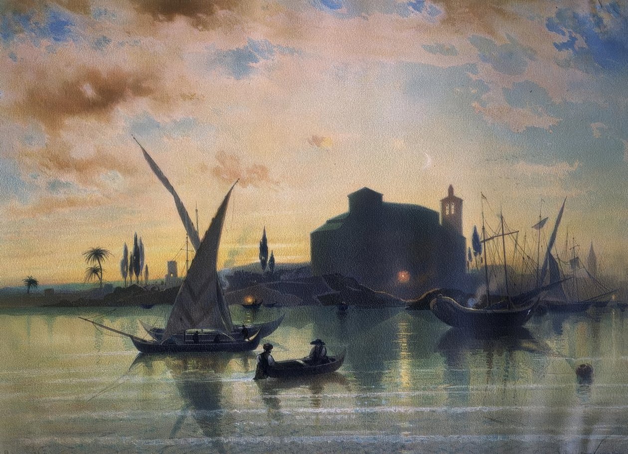 ESPANJA - SEVILLAN NÄKYMÄT - EL GUADALQUIVIR - 1867 tekijältä Friedrich Eibner