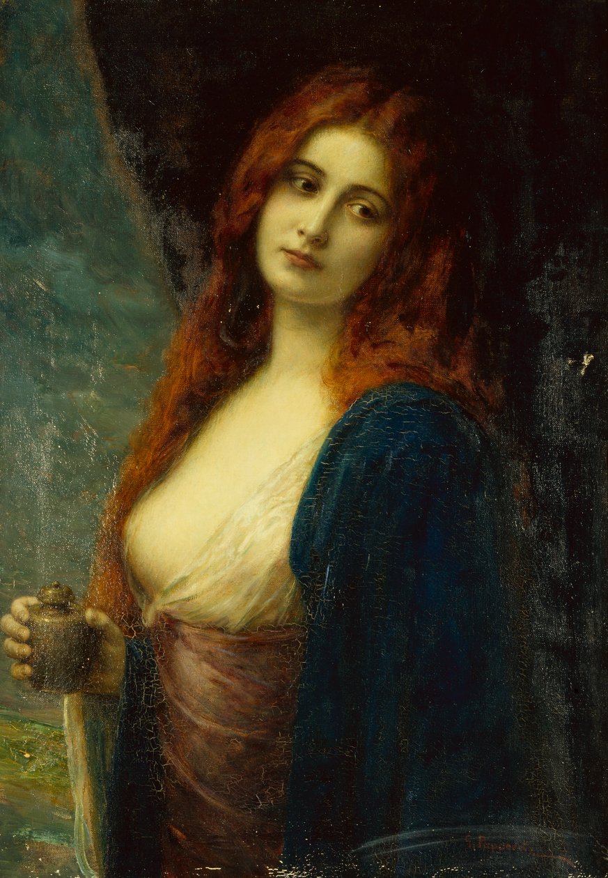 Nuori tyttö (öljy kankaalle) tekijältä Friedrich Georg Papperitz