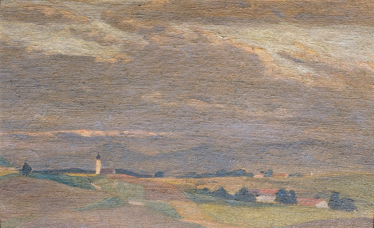 Iltamaisema kirkon tornilla tekijältä Friedrich Hasslwander