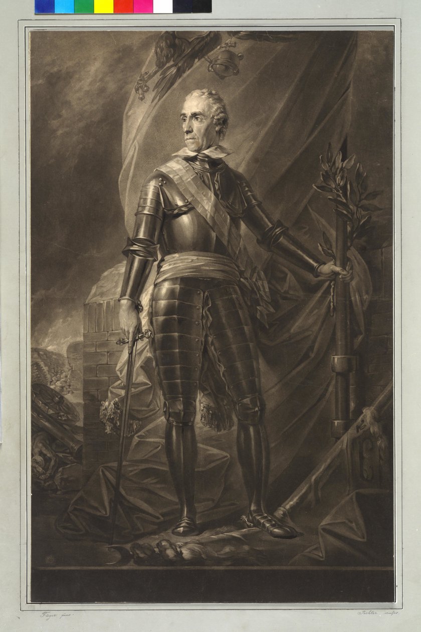 Gideon Ernst Baron von Loudon (mezzotintta) tekijältä Friedrich Heinrich Fuger
