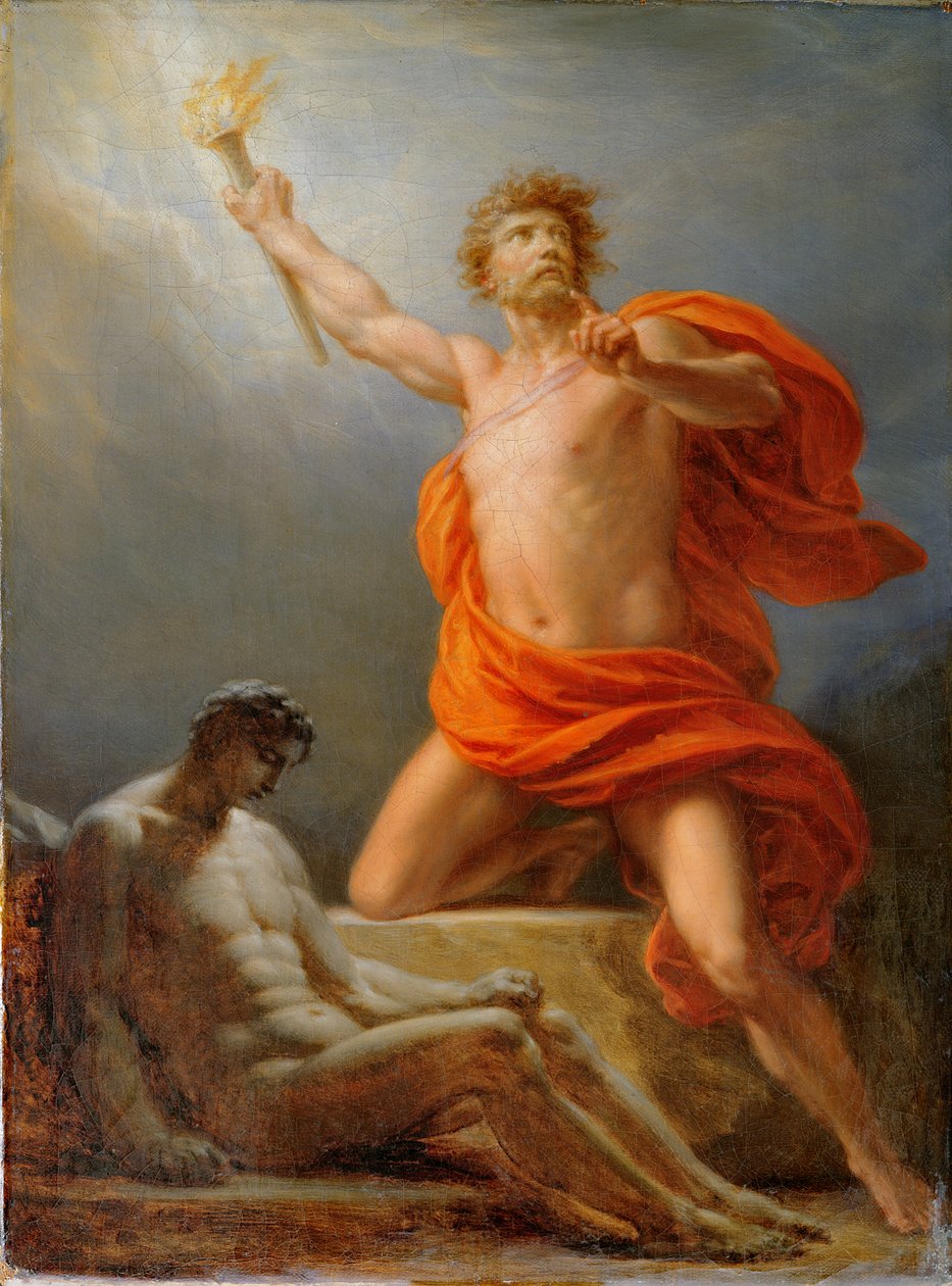 Prometheus tuo tulta ihmiskunnalle, 1817 tekijältä Friedrich Heinrich Fuger