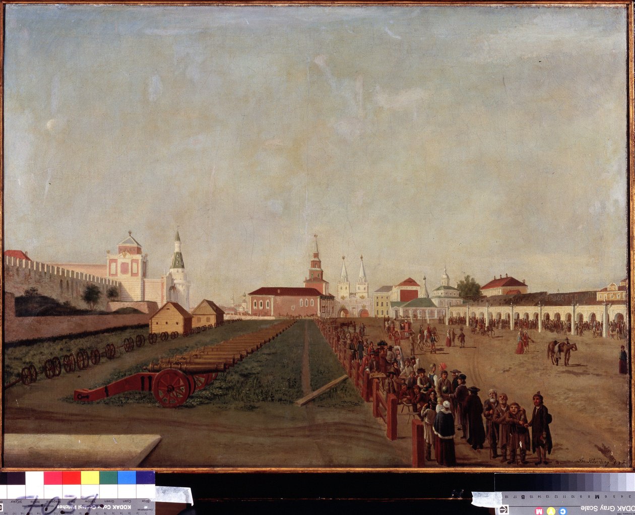 Punainen tori Moskovassa. Friedrich Hilferdingin (1710-1798) maalaus, öljy kankaalle, noin 1780. 1700-luvun saksalaista taidetta. Venäjän valtionmuseo, Pietari. tekijältä Friedrich Hilferding