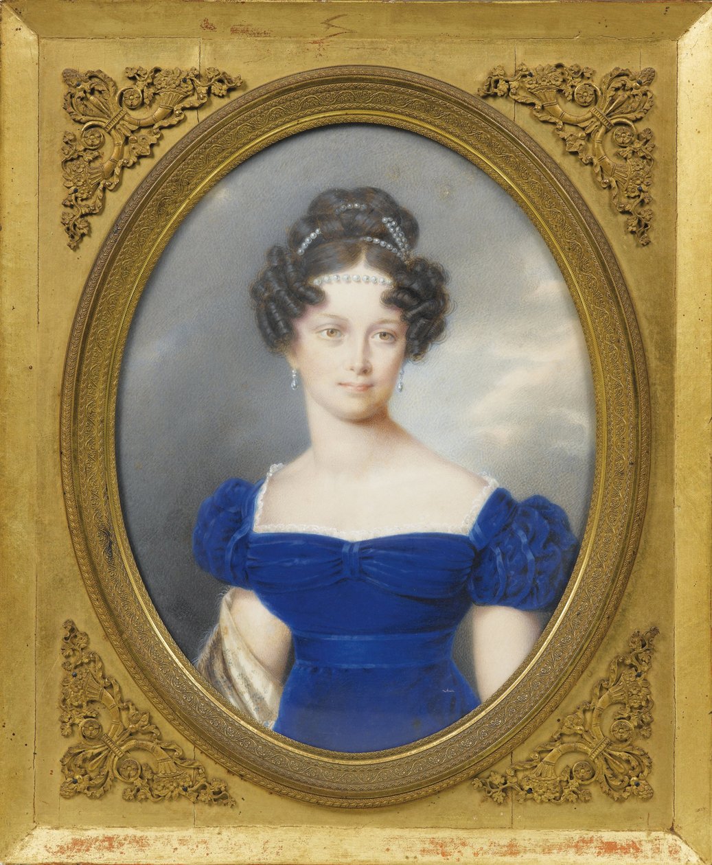 Nassau-Weilburgin prinsessa Henrietta (1797-1829), Itävallan arkkiherttua Charles par Liederin vaimo Friedrich Johan Gottlieb (1780-1859), - Akvarelli, guassi pahville, 21,2x16 - Yksityiskokoelma tekijältä Friedrich Johann Gottlieb Lieder